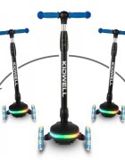 Kidwell Trotineta pentru copii Lumo Blue cu 3 roti platforma si roti Led pliabila reglabila 3+ ani