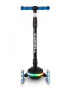 Kidwell Trotineta pentru copii Lumo Blue cu 3 roti platforma si roti Led pliabila reglabila 3+ ani