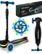 Kidwell Trotineta pentru copii Lumo Blue cu 3 roti platforma si roti Led pliabila reglabila 3+ ani