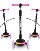 Kidwell Trotineta pentru copii Lumo Pink cu 3 roti platforma si roti Led pliabila reglabila 3+ ani