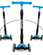 Kidwell Trotineta pentru copii Vento Fotball pliabila cu suspensie roti cu led ghidon din aluminiu reglabil greutate admisa 50 kg varsta 3 ani+