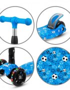 Kidwell Trotineta pentru copii Vento Fotball pliabila cu suspensie roti cu led ghidon din aluminiu reglabil greutate admisa 50 kg varsta 3 ani+