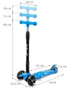 Kidwell Trotineta pentru copii Vento Fotball pliabila cu suspensie roti cu led ghidon din aluminiu reglabil greutate admisa 50 kg varsta 3 ani+