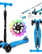 Kidwell Trotineta pentru copii Vento Fotball pliabila cu suspensie roti cu led ghidon din aluminiu reglabil greutate admisa 50 kg varsta 3 ani+