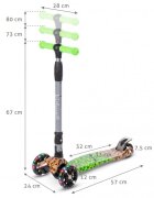 Kidwell Trotineta pentru copii Vento Game pliabila roti cu led ghidon din aluminiu reglabil greutate admisa 50 kg varsta 3 ani+