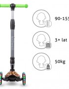 Kidwell Trotineta pentru copii Vento Game pliabila roti cu led ghidon din aluminiu reglabil greutate admisa 50 kg varsta 3 ani+