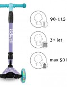 Kidwell Trotineta pentru copii Vento Kitty pliabila roti cu led ghidon din aluminiu reglabil greutate admisa 50 kg varsta 3 ani+