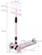 Kidwell Trotineta pentru copii Vento Unique pliabila cu suspensie roti cu led ghidon din aluminiu reglabil greutate admisa 50 kg varsta 3 ani+