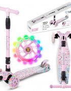 Kidwell Trotineta pentru copii Vento Unique pliabila cu suspensie roti cu led ghidon din aluminiu reglabil greutate admisa 50 kg varsta 3 ani+