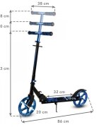 Kidwell Trotineta pliabila Blast Blue roti mari 200 mm rulmenti ABEC-7 ultra usoara 3.8 kg 100 kg 8+ ani