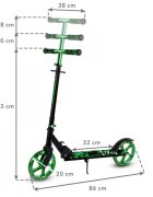 Kidwell Trotineta pliabila Blast Light Green roti mari 200 mm rulmenti ABEC-7 ultra usoara 3.8 kg 100 kg 8+ ani