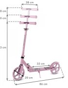 Kidwell Trotineta pliabila Blast Light Pink roti mari 200 mm rulmenti ABEC-7 ultra usoara 3.8 kg 100 kg 8+ ani