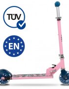 Kidwell Trotineta pliabila WXM Skipo Unicorncu 2 roti LED pliabila ghidon reglabil din aluminiu greutate suportata 50 kg varsta 3 ani+