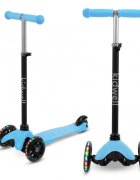 Kidwell Trotineta UNO blue 3 roti cu lumini LED ghidon reglabil din aluminiu greutate maxima 25 kg varsta 3 ani+