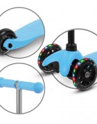 Kidwell Trotineta UNO blue 3 roti cu lumini LED ghidon reglabil din aluminiu greutate maxima 25 kg varsta 3 ani+