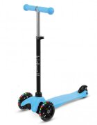 Kidwell Trotineta UNO blue 3 roti cu lumini LED ghidon reglabil din aluminiu greutate maxima 25 kg varsta 3 ani+