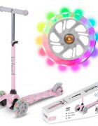 Kidwell Trotineta uno Cats Roz lumini LED ghidon reglabil din aluminiu greutatea admisa 25 kg varsta 3 ani+