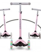 Kidwell Trotineta uno Cats Roz lumini LED ghidon reglabil din aluminiu greutatea admisa 25 kg varsta 3 ani+