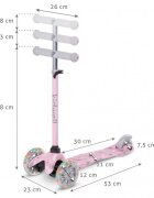 Kidwell Trotineta uno Cats Roz lumini LED ghidon reglabil din aluminiu greutatea admisa 25 kg varsta 3 ani+