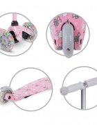 Kidwell Trotineta uno Cats Roz lumini LED ghidon reglabil din aluminiu greutatea admisa 25 kg varsta 3 ani+