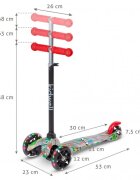Kidwell Trotineta uno City lumini LED ghidon reglabil din aluminiu greutatea admisa 25 kg varsta 3 ani+