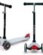 Kidwell Trotineta Uno Gri cu led ghidon din aluminiu reglabil greutate admisa 25 kg varsta 3 ani+