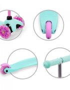 Kidwell Trotineta Uno Mint cu led ghidon din aluminiu reglabil greutate admisa 25 kg varsta 3 ani+