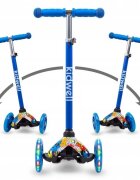 Kidwell Trotineta uno Monsters lumini LED ghidon reglabil din aluminiu greutatea admisa 25 kg varsta 3 ani+