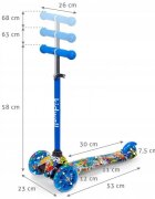 Kidwell Trotineta uno Monsters lumini LED ghidon reglabil din aluminiu greutatea admisa 25 kg varsta 3 ani+