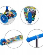 Kidwell Trotineta uno Monsters lumini LED ghidon reglabil din aluminiu greutatea admisa 25 kg varsta 3 ani+