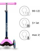 Kidwell Trotineta Uno Violet cu led ghidon din aluminiu reglabil greutate admisa 25 kg varsta 3 ani+