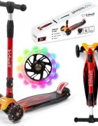 Kidwell Trotineta Vento Flame pliabila roti cu Led suspensie ghidon reglabil din aluminiu platforma antiderapanta greutate admisa 50 kg