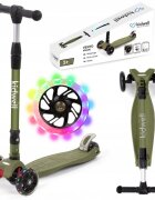 Kidwell Trotineta Vento Khaki pliabila cu suspensie roti cu led ghidon din aluminiu reglabil greutate admisa 50 kg varsta 3 ani+
