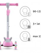 Kidwell Trotineta zoocar Deer lumini LED ghidon reglabil din aluminiu greutate suportata 25 kg varsta 3 ani+