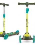 Kidwell Trotineta zoocar Dinosaur lumini LED ghidon reglabil din aluminiu greutate suportata 25 kg varsta 3 ani+