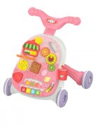KikkaBoo Antepremergator 2in1 transformabil in masuta de activitati cu panou muzical Candy Party Pink
