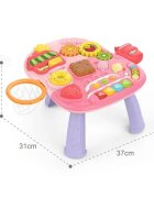 KikkaBoo Antepremergator 2in1 transformabil in masuta de activitati cu panou muzical Candy Party Pink