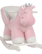 KikkaBoo Balansoar din plus cu baza din lemn si spatar Pink Hipo Princess