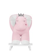 KikkaBoo Balansoar din plus cu baza din lemn si spatar Pink Hipo Princess