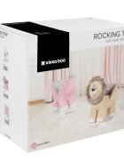 KikkaBoo Balansoar din plus cu baza din lemn si spatar Pink Hipo Princess