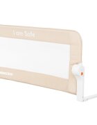 KikkaBoo Bariera de protectie pentru pat copii I am Safe Beige 102 cmrabatabila pentru a permite urcarea sau coborarea copiluluicompatibila cu saltele cu grosime 12-20 cm