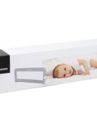 KikkaBoo Bariera de protectie pentru pat copii I am Safe Beige 120 cmfixare stabilarabatabilapotrivita pentru saltele de la 12-20 cmcolturi rotunjitematerial textil de inalta calitate