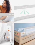 KikkaBoo Bariera de protectie pentru pat copii I am Safe Grey 102 cmrabatabila pentru a permite urcarea sau coborarea copiluluicompatibila cu saltele cu grosime 12-20 cm