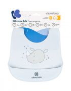 KikkaBoo Baveta din silicon cu buzunar Savanna Blue