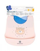 KikkaBoo Baveta din silicon cu buzunar Savanna Pink