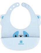 KikkaBoo Baveta pentru bebelusi Blue din siliconcu buzunar pentru resturi alimentareinchidere reglabila fara BPA