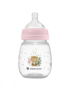 KikkaBoo Biberon Savanna Pink 180ml cu gat larg si tetina anti-colici din siliconfara bparecomandat de la nastere