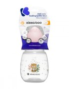 KikkaBoo Biberon Savanna Pink 180ml cu gat larg si tetina anti-colici din siliconfara bparecomandat de la nastere