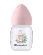 KikkaBoo Biberon Savanna Pink 180ml cu gat larg si tetina anti-colici din siliconfara bparecomandat de la nastere