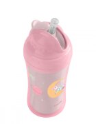 KikkaBoo Cana cu pai din silicon 220ml Moony me Pink